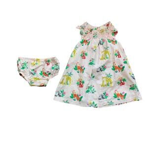 Baby Boden Safari Smocked Dress with Bloomers